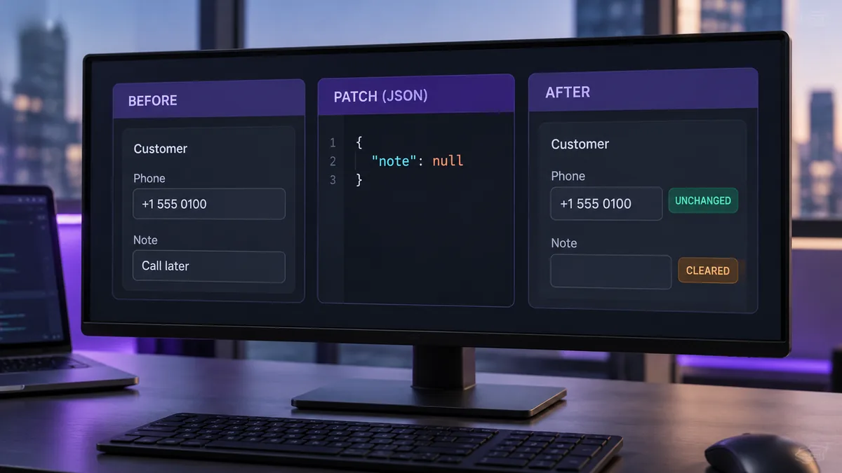 تحديث CRM عبر API: الفرق بين الحقل الغائب وnull