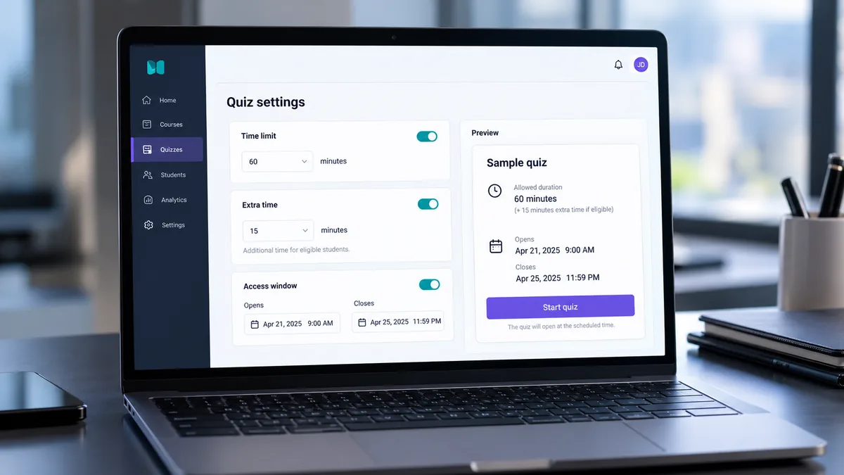 وقت إضافي في اختبار LMS: لماذا قد يظل الطالب ممنوعًا من الدخول؟