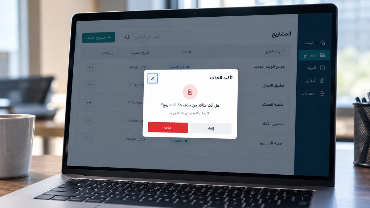 نافذة حوار عربية: اختبر التركيز والإغلاق بلوحة المفاتيح