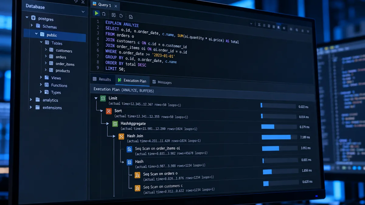 EXPLAIN ANALYZE في PostgreSQL: افحص الخطة قبل التنفيذ