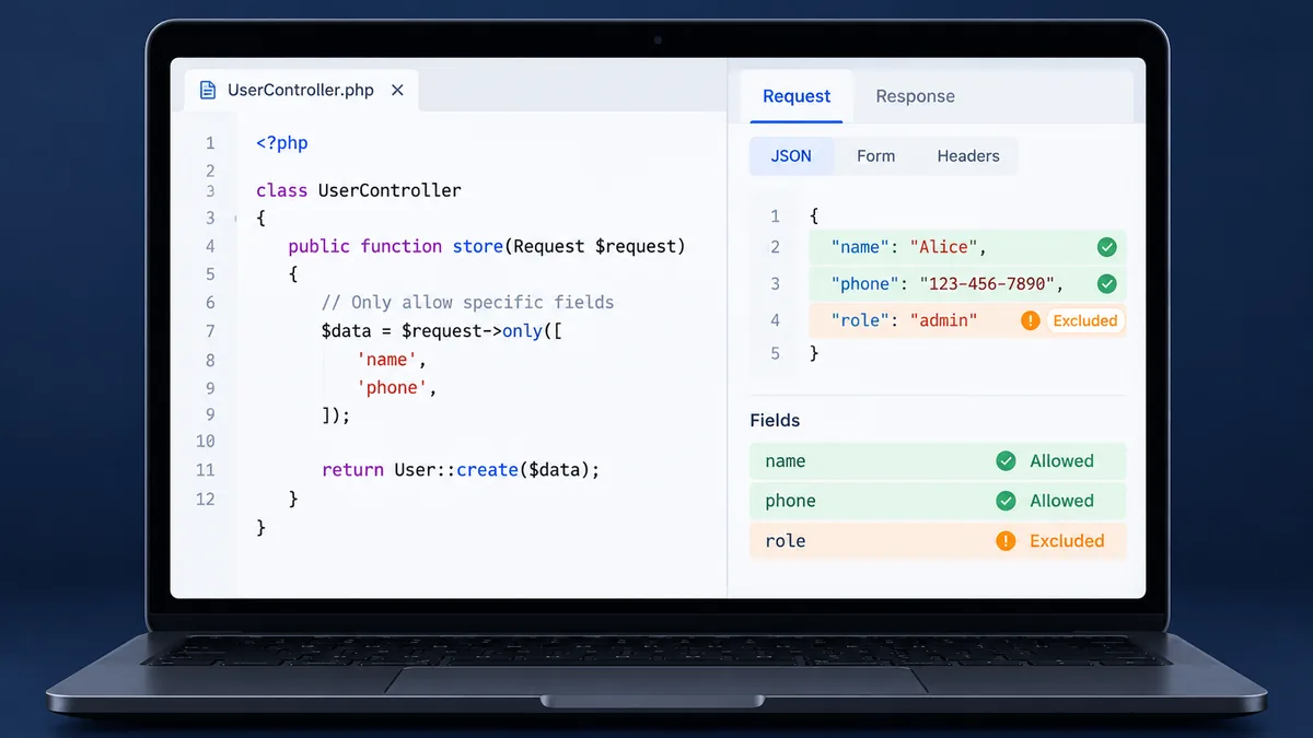 Laravel fillable: حماية الحقول ليست بديلًا للصلاحيات