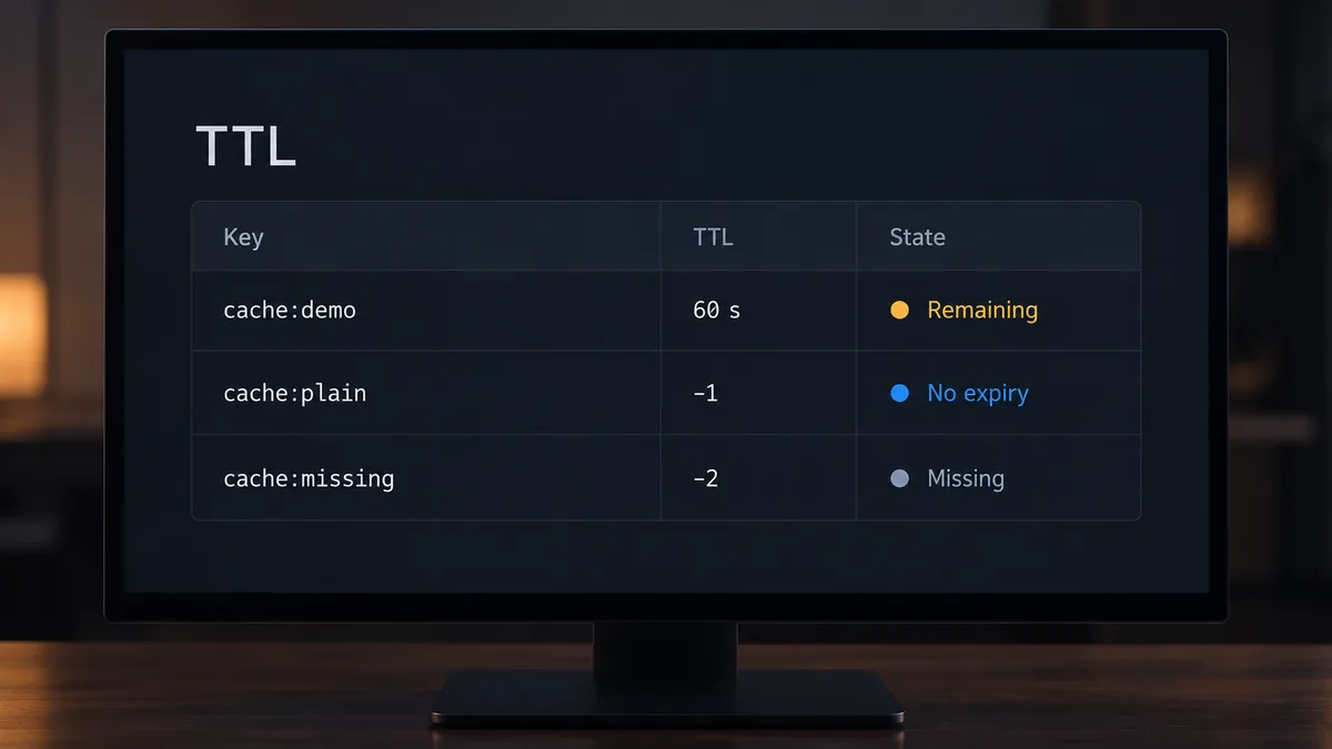 Redis TTL: فرق بين مفتاح غائب ومفتاح بلا انتهاء