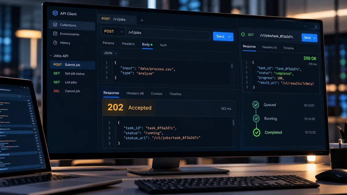 استجابة API برمز 202: كيف تعرف أن المهمة اكتملت؟