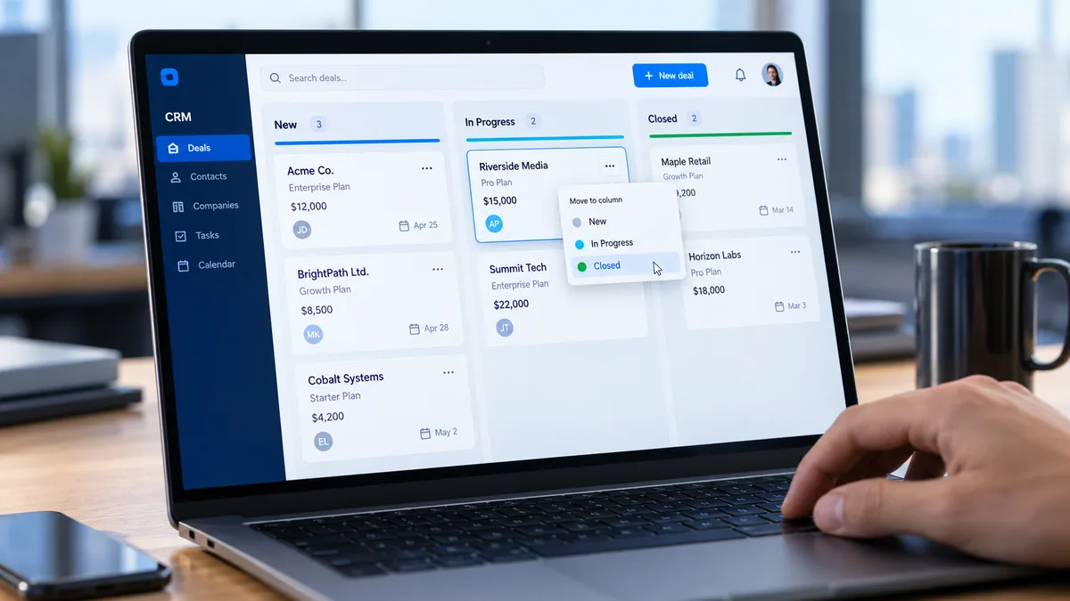 بطاقات CRM: وفر نقلًا بالنقر إلى جانب السحب