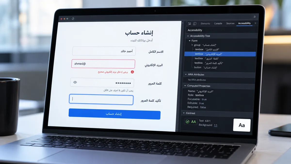 إتاحة النماذج العربية RTL: قائمة اختبار قبل التسليم