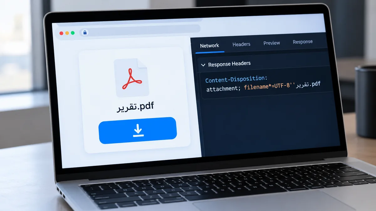 اسم الملف العربي عند التنزيل: اختبار Content-Disposition