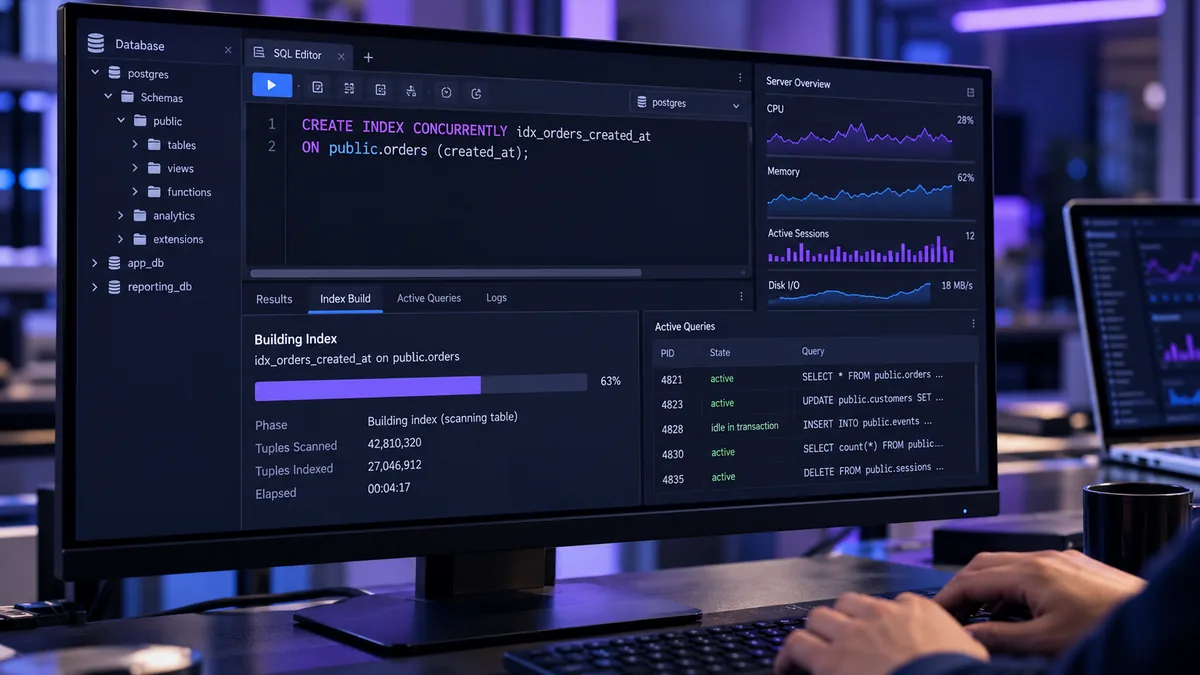 إضافة فهرس PostgreSQL أثناء التشغيل: خطة قبول CONCURRENTLY