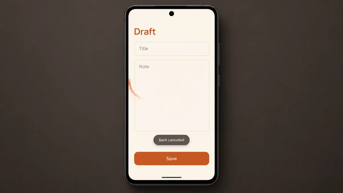 Android Predictive Back: اختبر إلغاء السحب قبل الرجوع