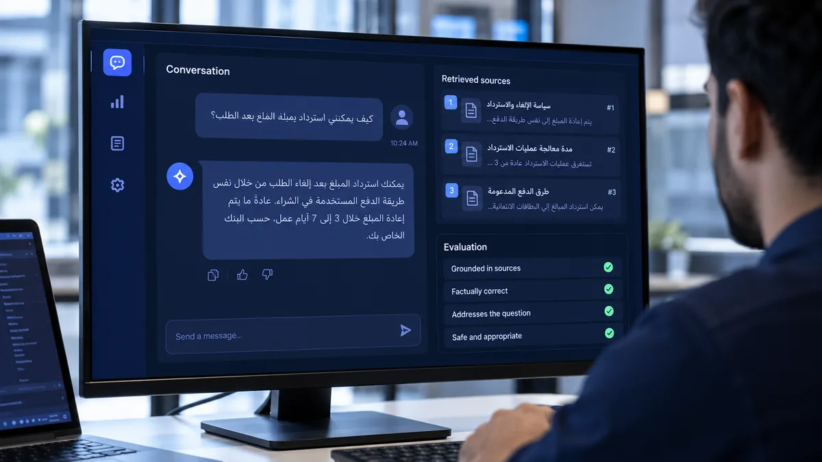 اختبار مساعد RAG عربي لخدمة العملاء قبل إطلاقه