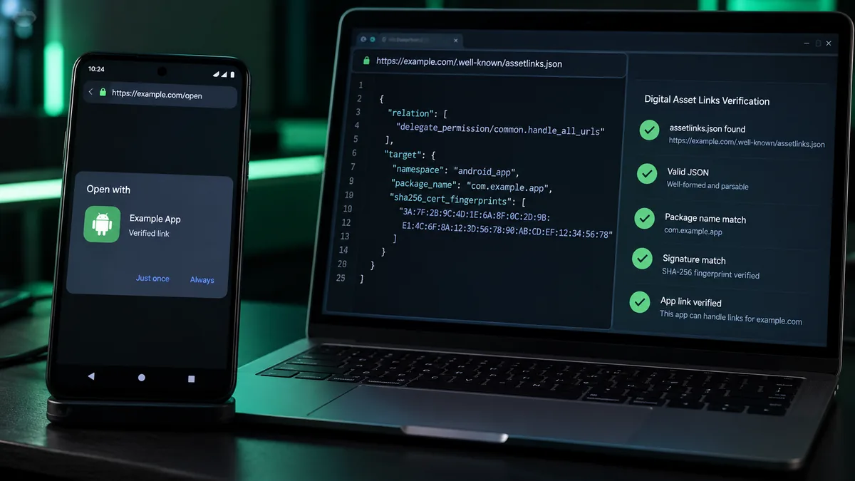 روابط التطبيق على Android: اختبار App Links لنسخة الإصدار