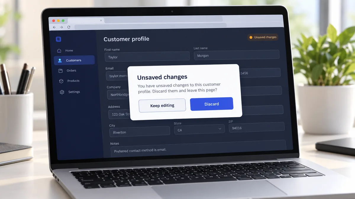 إغلاق نافذة دون فقد التعديلات: اختبر requestClose