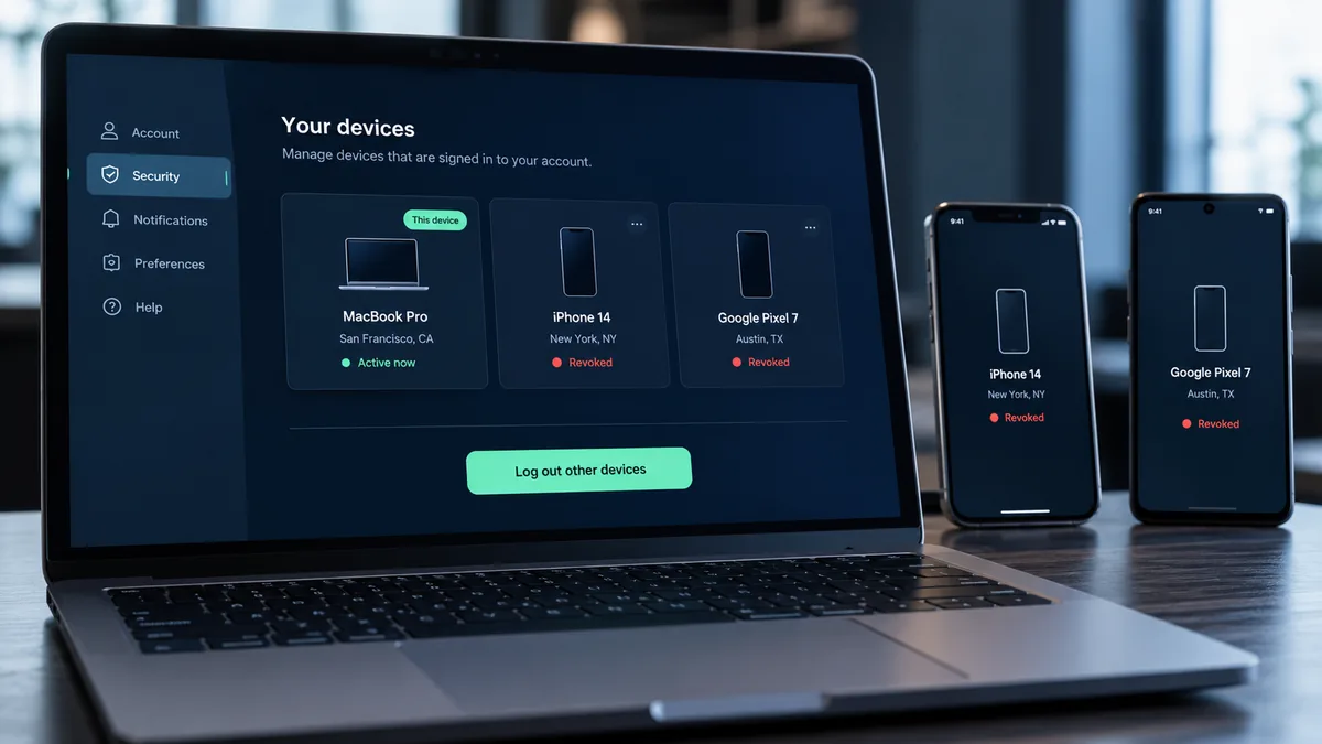 تسجيل الخروج من الأجهزة الأخرى: اختبار جلسات Laravel فعليًا