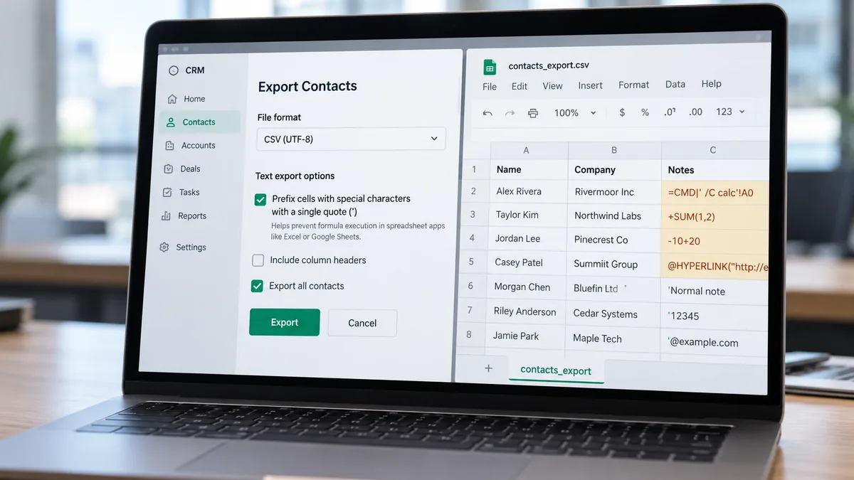تصدير CRM إلى CSV: اختبر المعادلات قبل مشاركة الملف