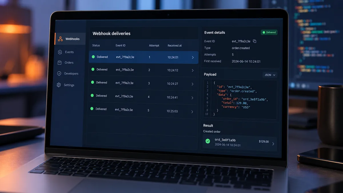 Webhooks المتجر الإلكتروني: منع تكرار الطلبات عند إعادة الإرسال
