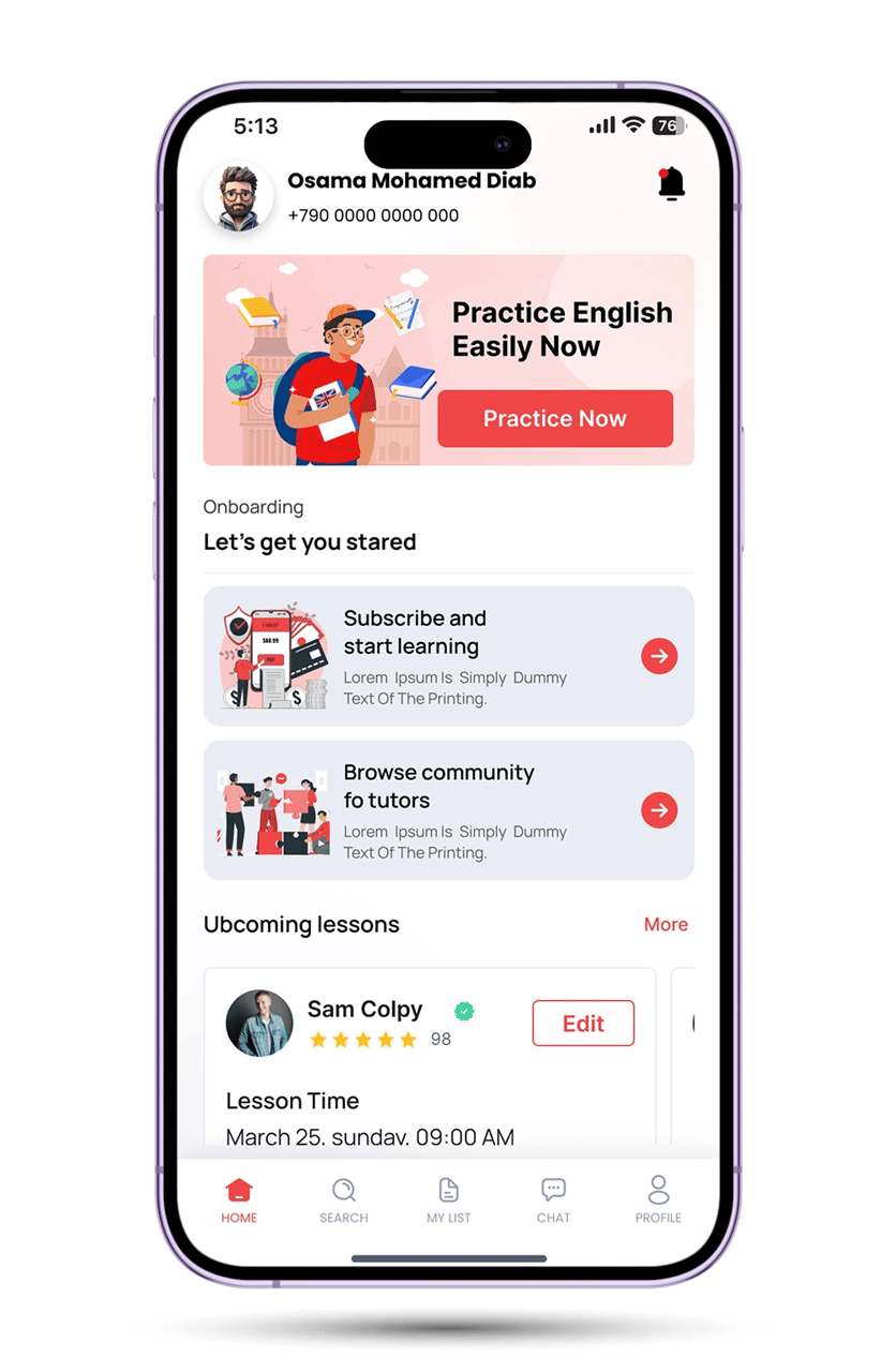 تطبيق تعلم الإنجليزية
